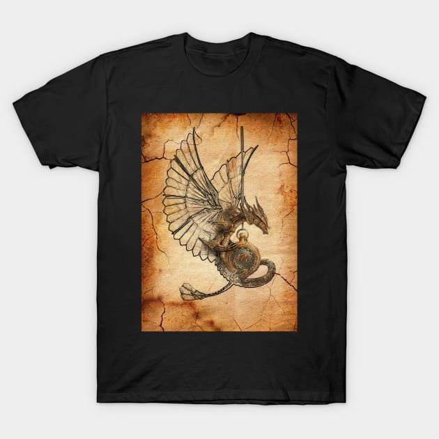 Steampunk. Dragon with wings T-Shirt by CatCoconut-Art